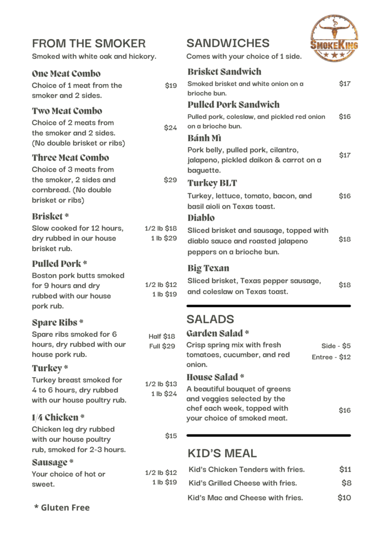 Menu – SMOKEKING